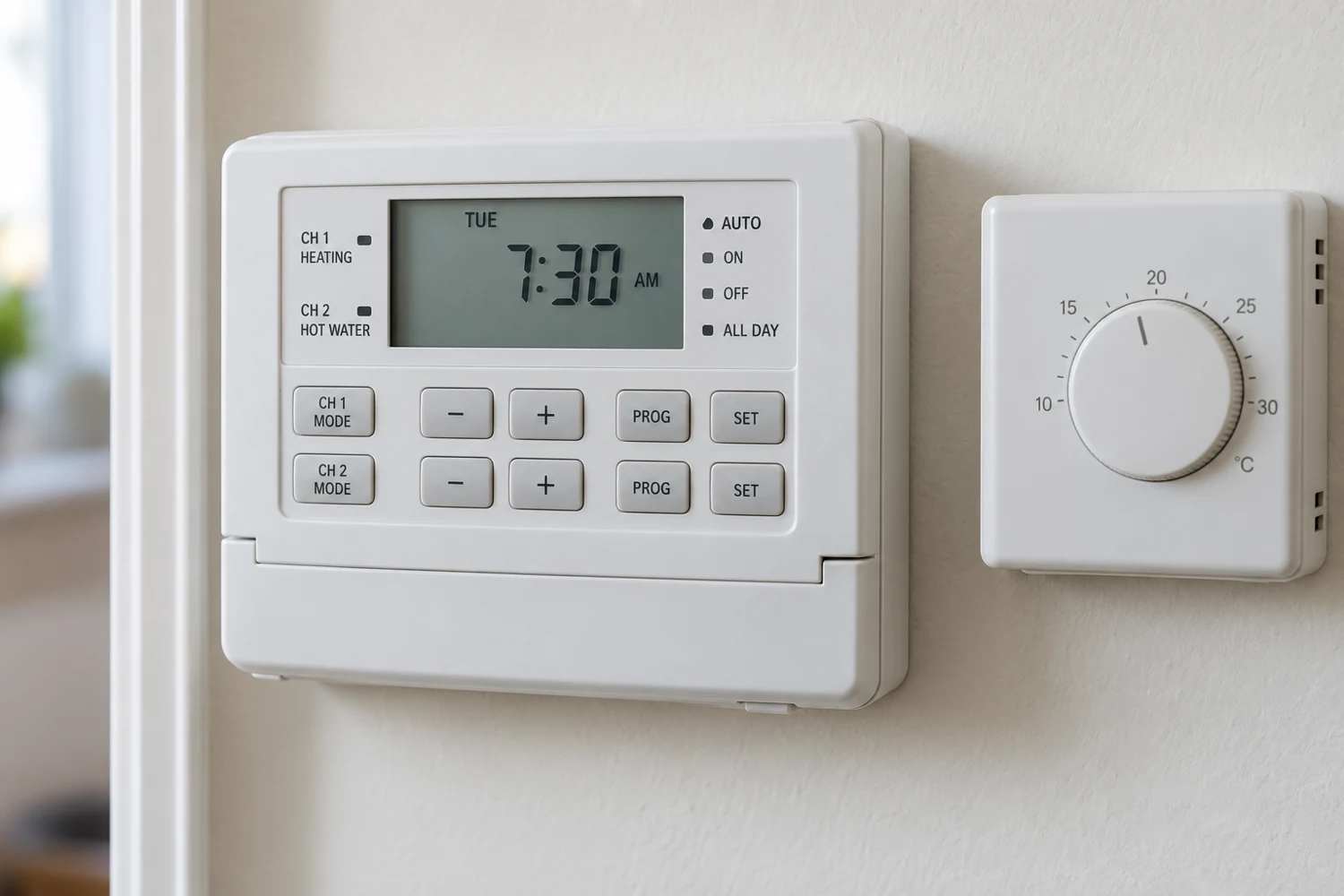 Digital central heating programmer