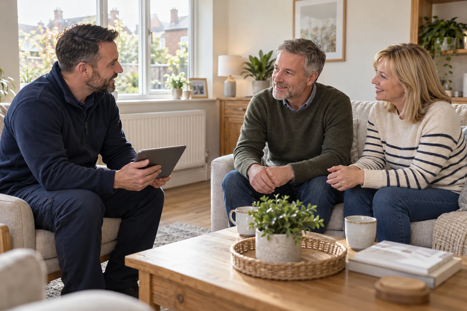 Discussing a home upgrade